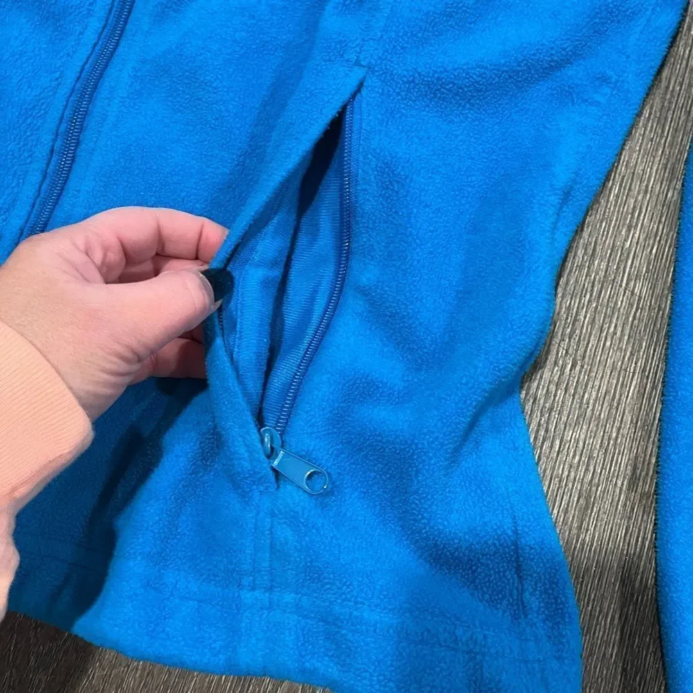 Columbia Women's Fleece Basic Jacket Full Zip Pockets Long Sleeve Blue Size L